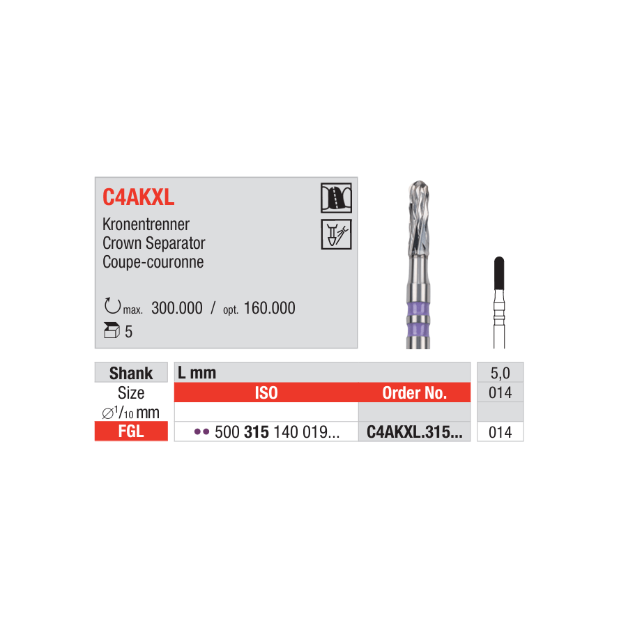 Edenta Crown Cutter C4AKXL.315.014 Pack Of 5