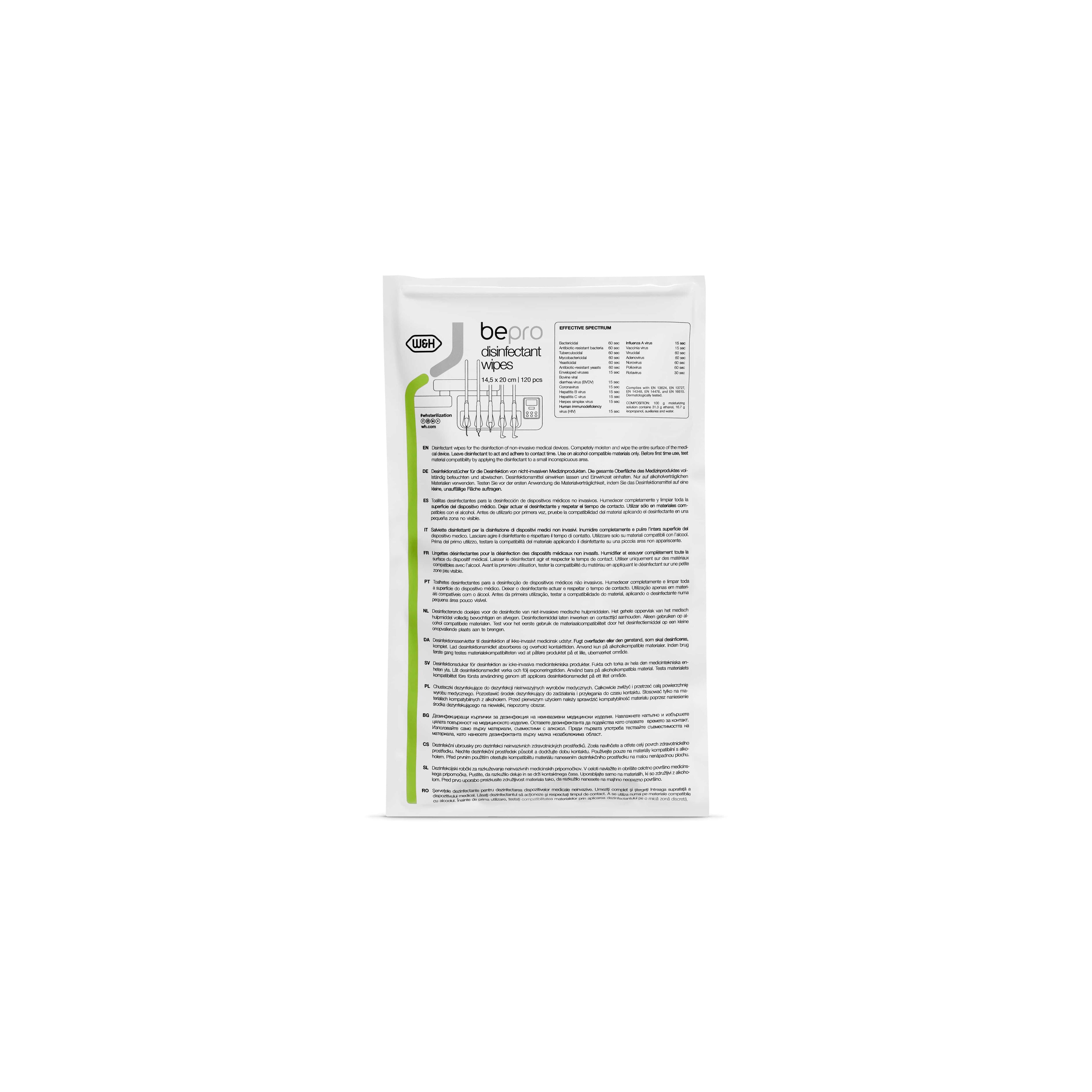 W&H BePro Disinfectant Wipes (120)