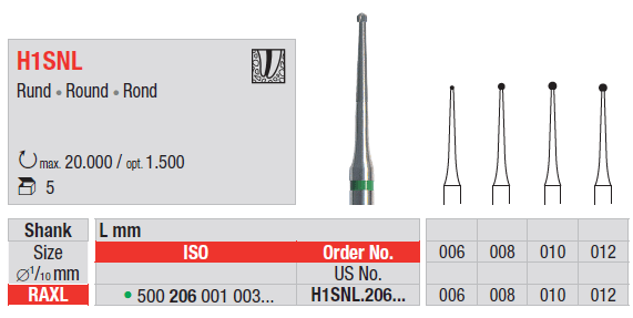 Edenta Pulp Chamber Bur H1SNL RAXL (5)