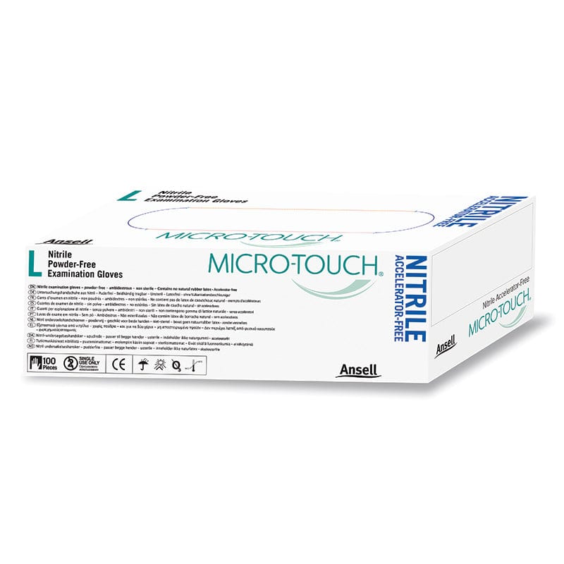 Ansell Micro-Touch Nitrile Accelerator Free Examination Gloves Small