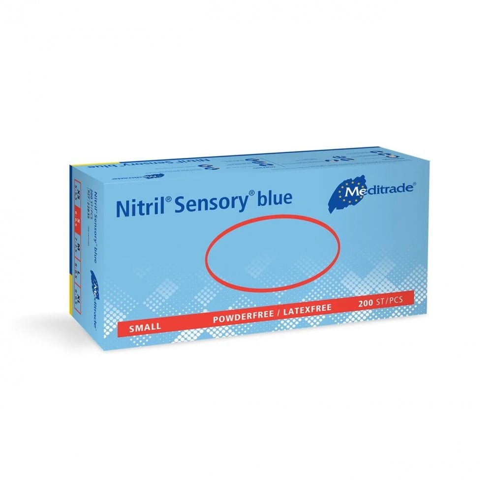 Meditrade Nitril Sensory Blue Nitrile Gloves (200)
