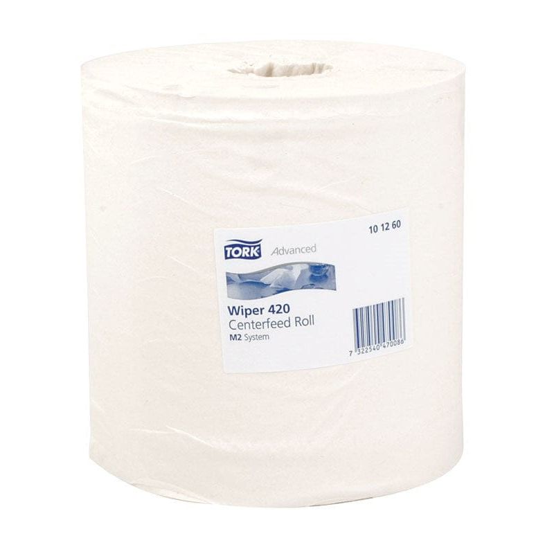 Tork Wiper Rolls M-Tork Plus (9”) - 2 ply, White (101260)
