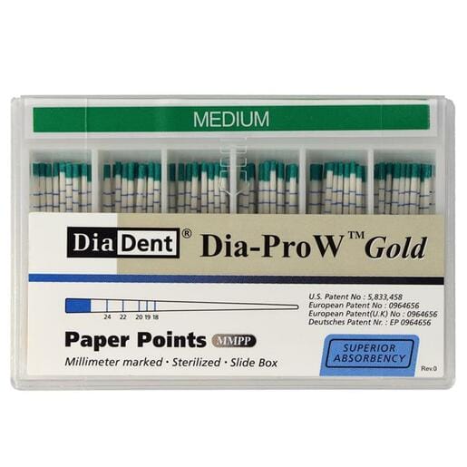 Diadent Dia-Pro W™ Gold paper points 28mm (100)